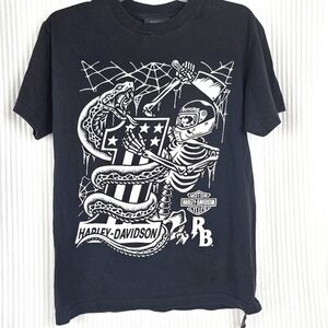 Harley-Davidson x Men's Rusty Butcher Snake Short‎ Sleeve P2P 19" Length 26"